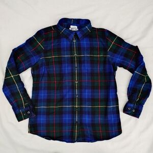 Blue and Green Plaid Women's Shirt